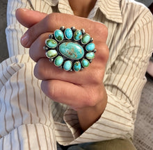 Load image into Gallery viewer, Sonoran Gold Turquoise Cluster Adjustable Ring
