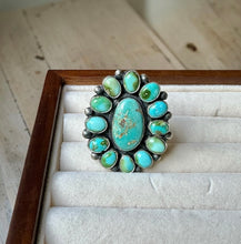 Load image into Gallery viewer, Sonoran Gold Turquoise Cluster Adjustable Ring
