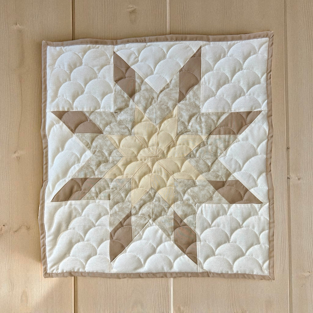 Warm Stone Star Quilt | 20x20 Wall Art