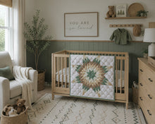 Load image into Gallery viewer, Sage Green Baby Star Quilt

