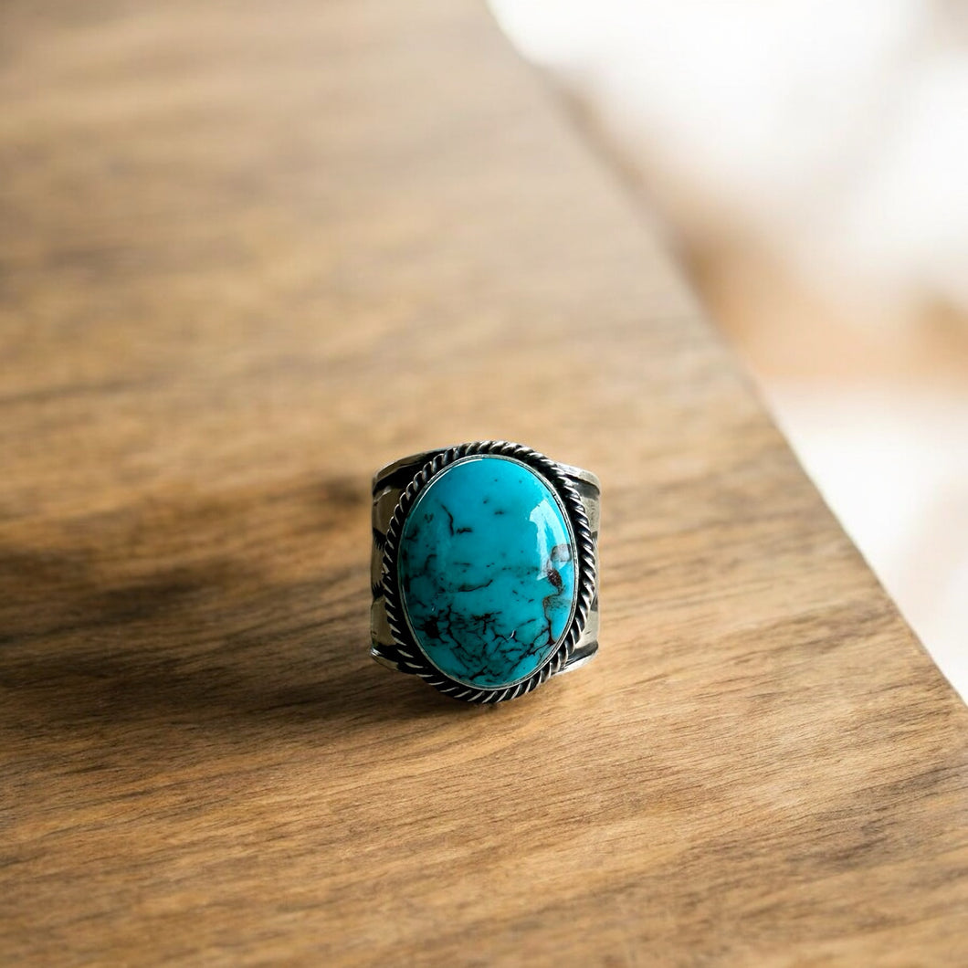 Unisex Egyptian Turquoise Ring size 10.5