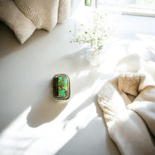 Load image into Gallery viewer, Blackjack Turquoise Ring
