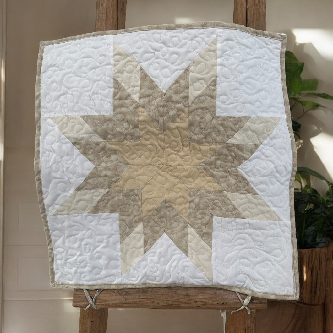 Golden Earth Star Quilt | 20x20 Wall Art