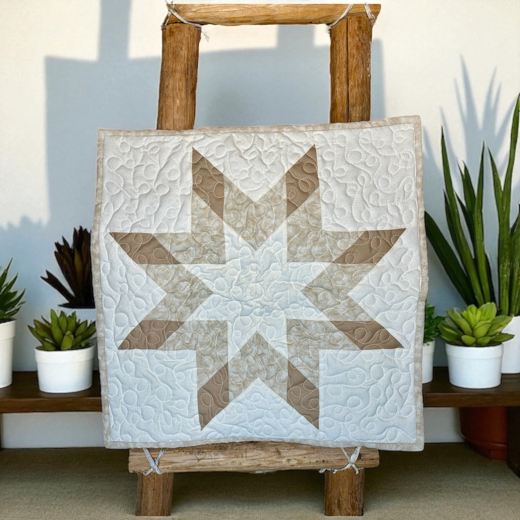 Soft Earth II Star Quilt | 20x20 Wall Art