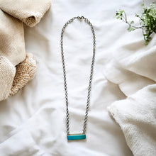 Load image into Gallery viewer, Long Bar Turquoise Necklace
