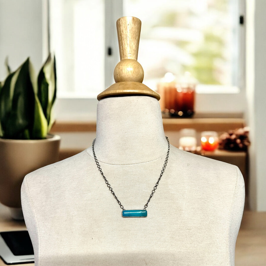 Long Bar Turquoise Necklace