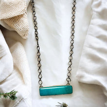 Load image into Gallery viewer, Long Bar Turquoise Necklace
