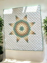 Load image into Gallery viewer, Full Size Sage Green Star Quilt
