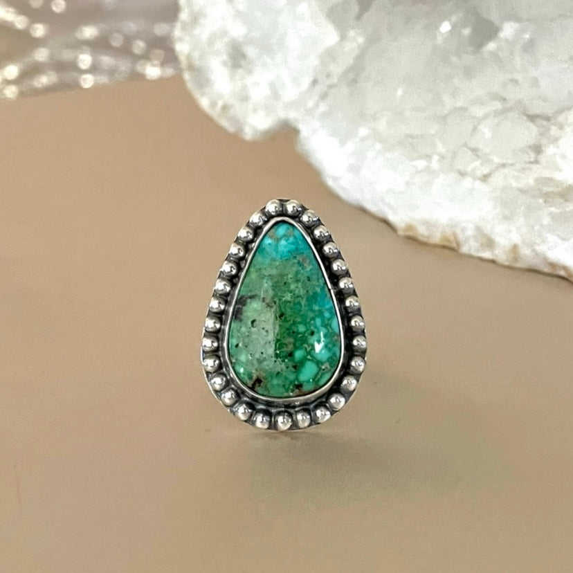 Battle Mountain Turquoise Ring sz 10
