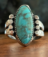 Load image into Gallery viewer, Studded Bisbee Turquoise Ring sz 9
